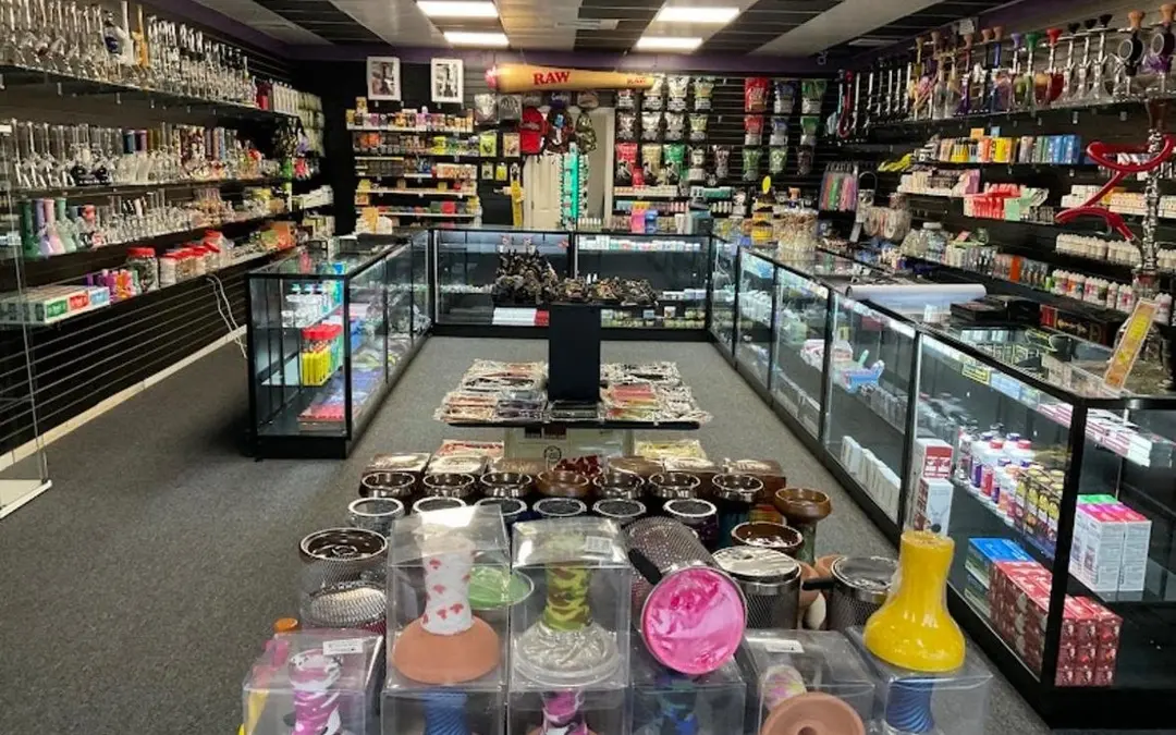 Store aisles and display counters at the former shop
